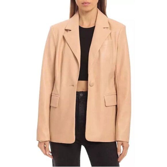 NWT Avec Les Filles Womens Plus Size 2X or 3X Faux Leather Blazer Jacket NEW - Picture 1 of 4